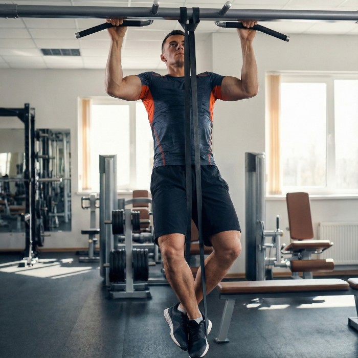 Резинка для підтягування, еспандер для підтягування 120-175кг чорного кольору 2080х64х4.5 мм