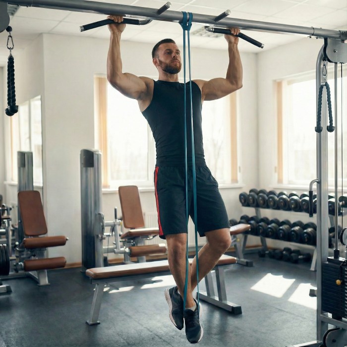 Резинка для підтягування, еспандер для підтягування 15-25 кг бірюзового кольору 2080х13х4.5 мм