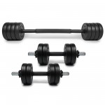 Гантелі набірні 2х6 кг з покриттям ABS з пластику із перехідником під штангу 12 кг RN-sport RN11587