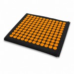 Килимок масажний акупунктурний голчастий Kumm 30×40 см (108 фішок), модульний 2 в 1 (килимок-валик) | Чорний з жовтими фішками SF0000013949