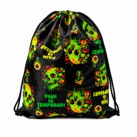 Рюкзак-мешок спортивный Kumm Neon Skulls 50×41 см | Чёрный SF0000014373