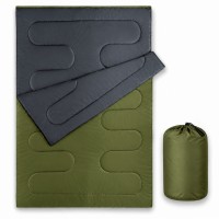 Двомісний спальний мішок-ковдра Double XXXL 185×145 см з підголівником | Оливково-сірий Kumm ST0000014830