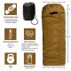 Зимовий спальний мішок-ковдра North Membrane до −25 °C 195×85 см з капюшоном | Койот GF Champion