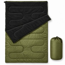 Двухместный спальный мешок-одеяло Double fleece XXXL 180×142 см с флисовой подкладкой и подголовником | Олива Kumm ST0000002196