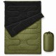 Двухместный спальный мешок-одеяло Double fleece XXXL 180×142 см с флисовой подкладкой и подголовником | Олива Kumm