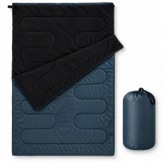 Двухместный спальный мешок-одеяло Double fleece XXXL 180×142 см с флисовой подкладкой и подголовником | Серый Kumm ST0000002189