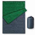 Двухместный спальный мешок-одеяло Double XXXL 185×145 см с подголовником | Серо-зеленый Kumm ST0000002165