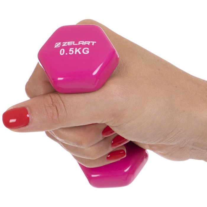 Гантелі для фітнесу 1шт 0.5кг Zelart 2777-0-5-PINK рожевий