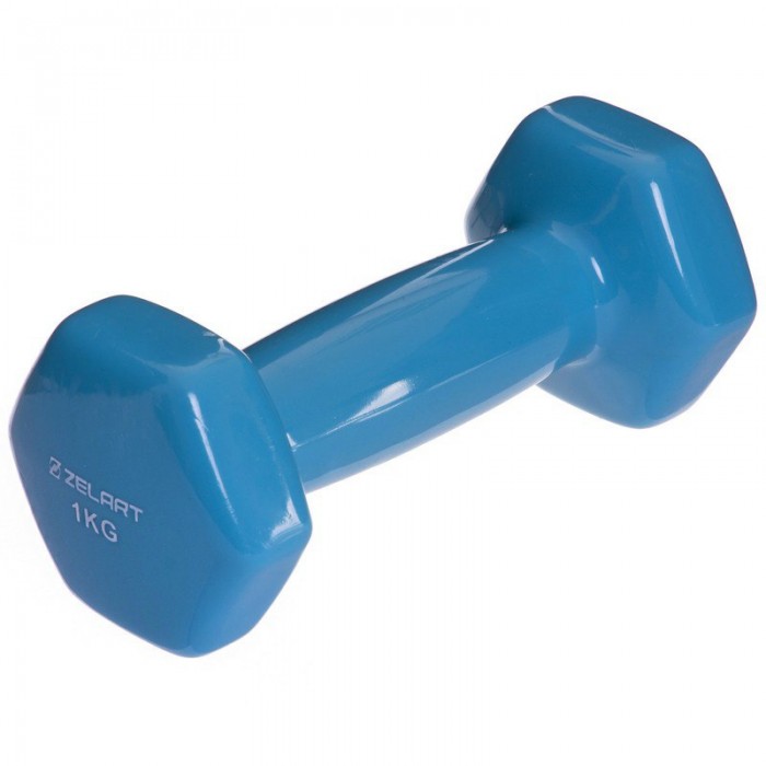 Гантелі для фітнесу 1шт 1кг Zelart 2777-1-LIGHT-BLUE блакитний