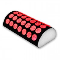 Массажный акупунктурный валик аппликатор Кузнецова черно-красный 24х12х6см Kumm SF0000008488