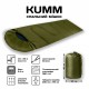 Спальний мішок ковдра зимовий з капюшоном "Great XL plus" флісова підкладка олива Kumm
