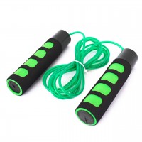 Скакалка швидкісна зі сталевим тросом зелена JR19226