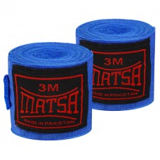 Бинти боксерські 3м пара бавовна з еластаном MATSA MA-0031-3-BLUE