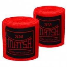 Бинти боксерські 3м пара бавовна з еластаном MATSA MA-0031-3-RED