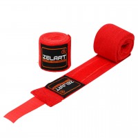 Бинты боксерские 3м пара хлопок Zelart BO-3619-3-RED