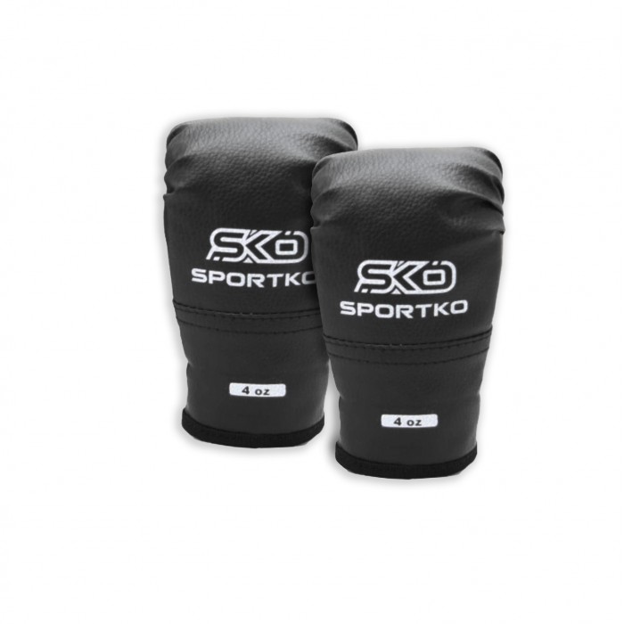 Боксерські рукавички Sportko PD2-4-BLACK 4 унцій чорний
