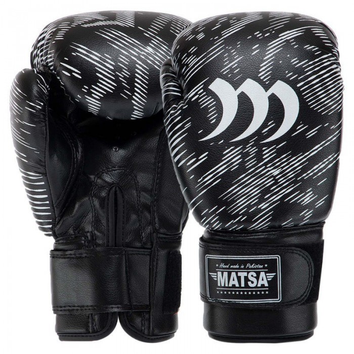 Рукавички боксерські MATSA MA-7762-BLACK 12 унцій чорний