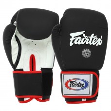 Рукавички боксерські шкіряні FARTEX F-8577-14-WHITE MATT 14 унцій чорно-білий