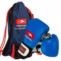 Перчатки боксерские кожаные MARATON DMAX MRT-C4-14-BLUE 14 унций сине-белый