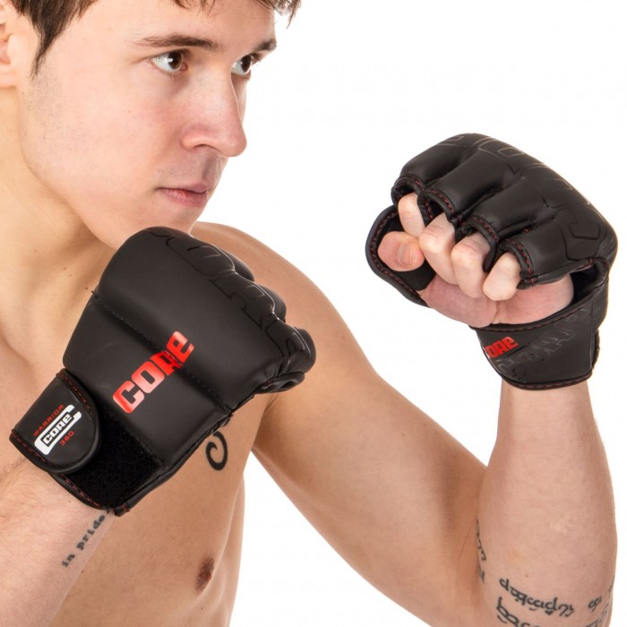 Рукавички для змішаних єдиноборств MMA CORE VL-8536-M-BLACK розмір M чорний