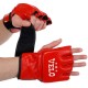 Рукавички для змішаних єдиноборств MMA шкіряні VELO ULI-4018-M-RED розмір M червоний