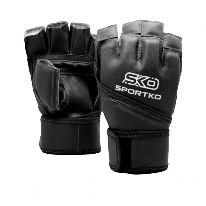 Рукавички з відкритими пальцями SPORTKO PD-4-M-BLACK M чорний