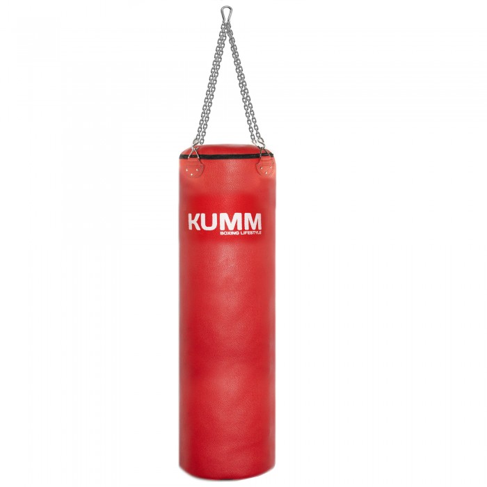 Мішок боксерський з кріпленням ланцюгами TitanFlex PVC 110х32см Kumm червоного кольору вага 40кг