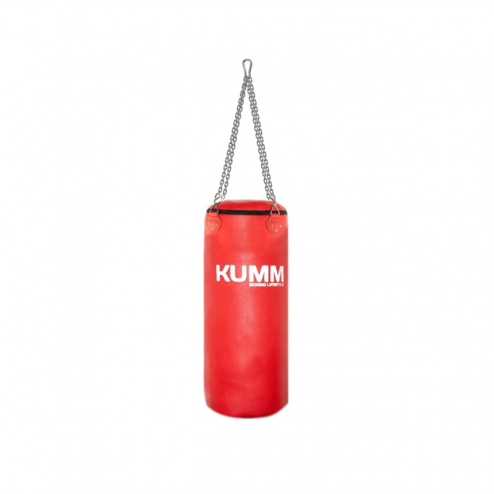 Мішок боксерський з кріпленням ланцюгами TitanFlex PVC 70х28см Kumm червоного кольору вага 16кг