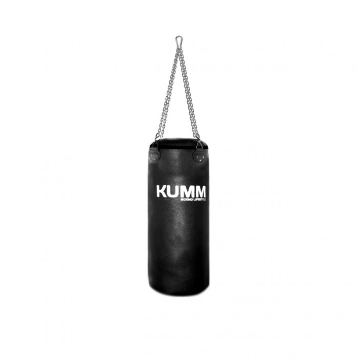 Мішок боксерський з кріпленням ланцюгами TitanFlex PVC 70х28см Kumm чорного кольору вага 16кг