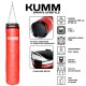 Мешок боксерский со стальным кольцом с креплением цепи PVC 140х32см Kumm красного цвета вес 45кг