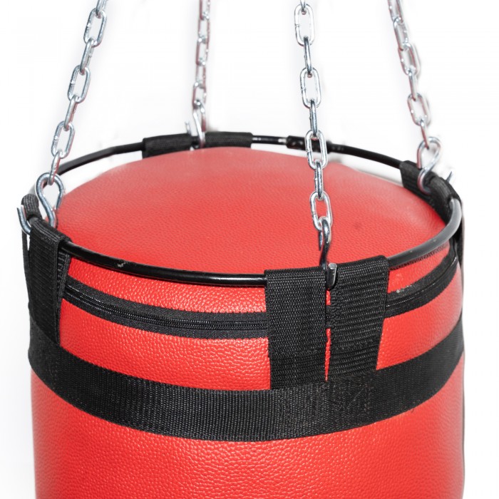Мішок боксерський з кріпленням ланцюгами TitanFlex PVC 110х32см Kumm червоного кольору вага 40кг