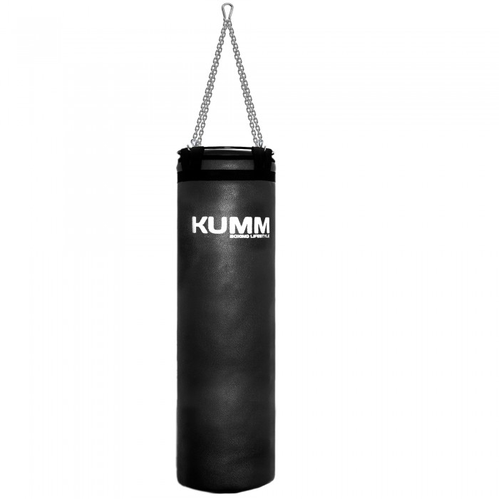 Мішок боксерський з кріпленням ланцюгами TitanFlex PVC 110х32см Kumm чорного кольору вага 40кг