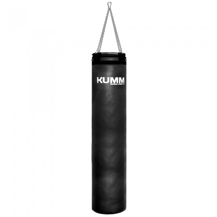 Мішок боксерський з кріпленням ланцюгами TitanFlex PVC 150х32см Kumm чорного кольору вага 50кг