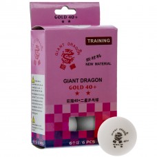 М'ячики для настільного тенісу 6 штук GIANT DRAGON GOLD MT-6561-WHITE