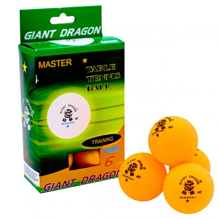 Кулькі для настільного тенісу 6 штук GIANT DRAGON MASTER MT-5693