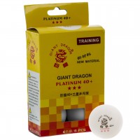 М'ячики для настільного тенісу 6 штук GIANT DRAGON PLATINUM MT-6560-WHITE