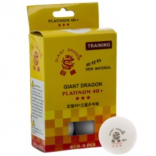 М'ячики для настільного тенісу 6 штук GIANT DRAGON PLATINUM MT-6560-WHITE
