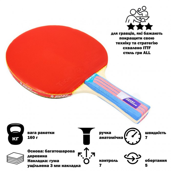 Ракетка для тенісу настільного GIANT DRAGON TAICHI P40+ 3* MT-6508