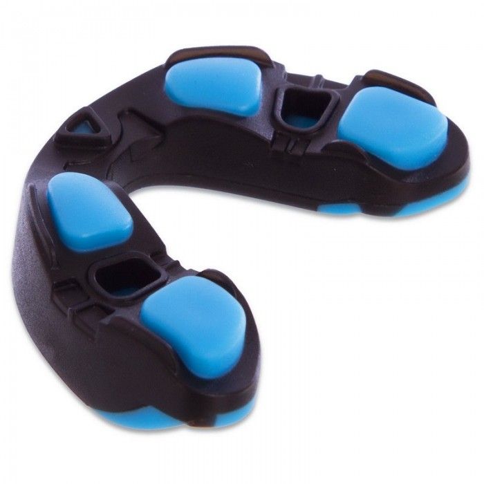 Капа боксерська однощелепна  розмір L Zelart BO-0062-BLACK-BLUE чорно-синя у футлярі