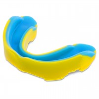 Капа боксерская одночелюстная размер L Zelart BO-0062-YELLOW желто-голубая