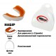 Капа боксерська однощелепна  Twins WHITE-ORANGE біло-помаранчевий у футлярі 
