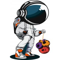 Термонаклейка Космонавт с планетами #1111112514 А6