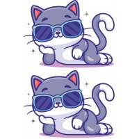 Термонаклейка Серая кошка #1111113948 А6