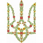 Термоналіпка Герб України з квітів  #1111111654 А4