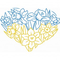 Термоналіпка Серце з квітів #1111111760 А6