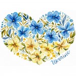 Термоналіпка Серце з квітів АКВАРЕЛЬ #1111111807 А4