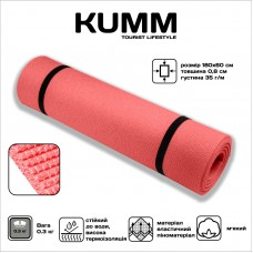 Каремат туристичний 1800х600х8 червоний "Camping" Kumm