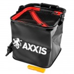 Ведро для рыбалки мягкое складное 10 л 22×22×21 см с крышкой | Черное AXXIS ax-851