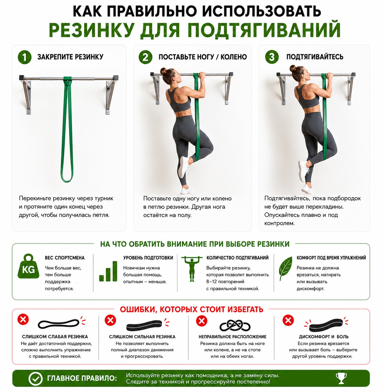 Как правильно использовать резинку для подтягиваний
